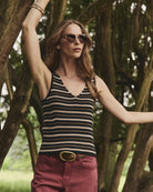 Black Stripe $|& SEAS Sara Striped Tank - SOF Side