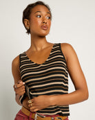 Black Stripe $|& SEAS Sara Striped Tank - SOF Full Front