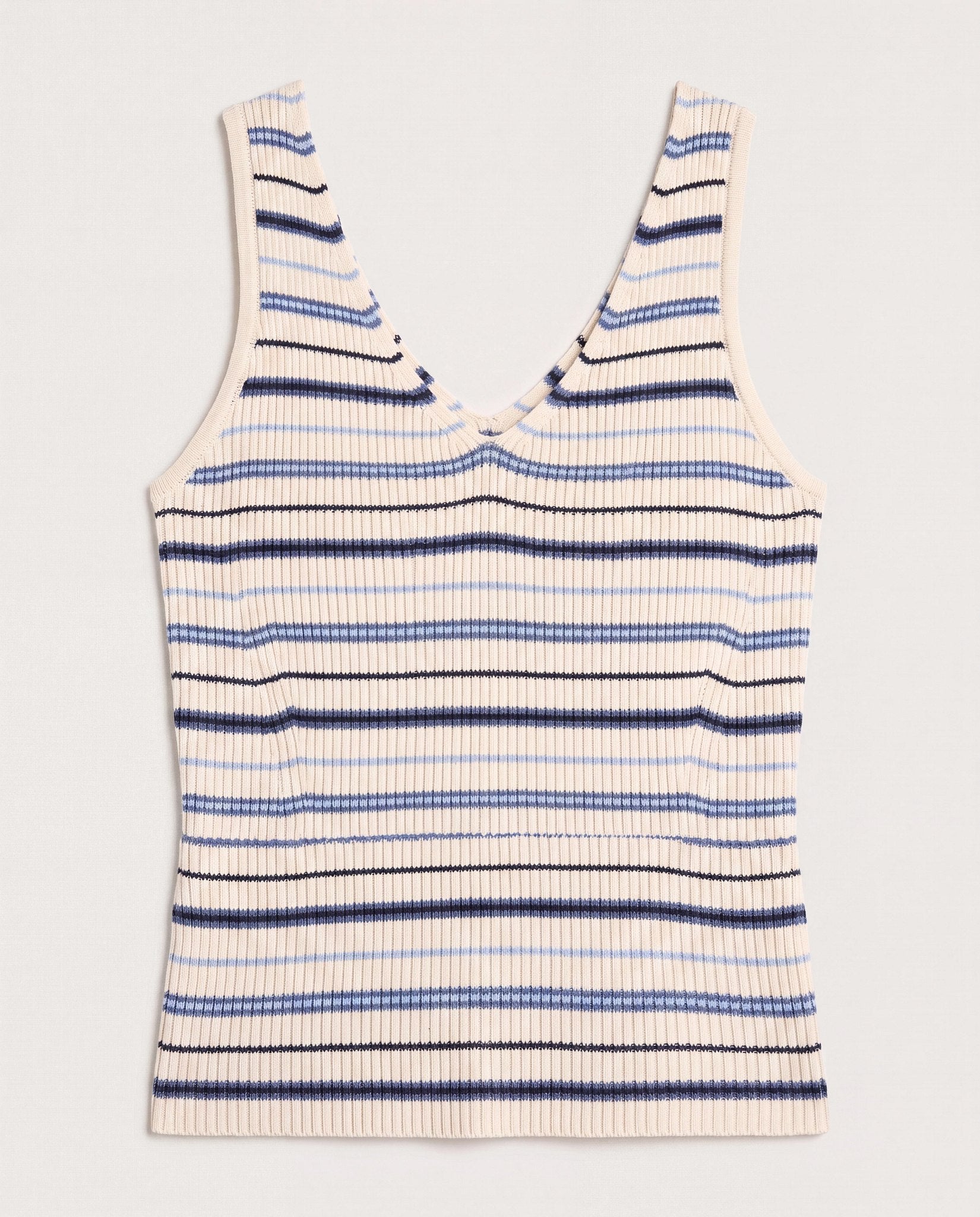 Cream Stripe $|& SEAS Sara Striped Tank - Hanger Detail