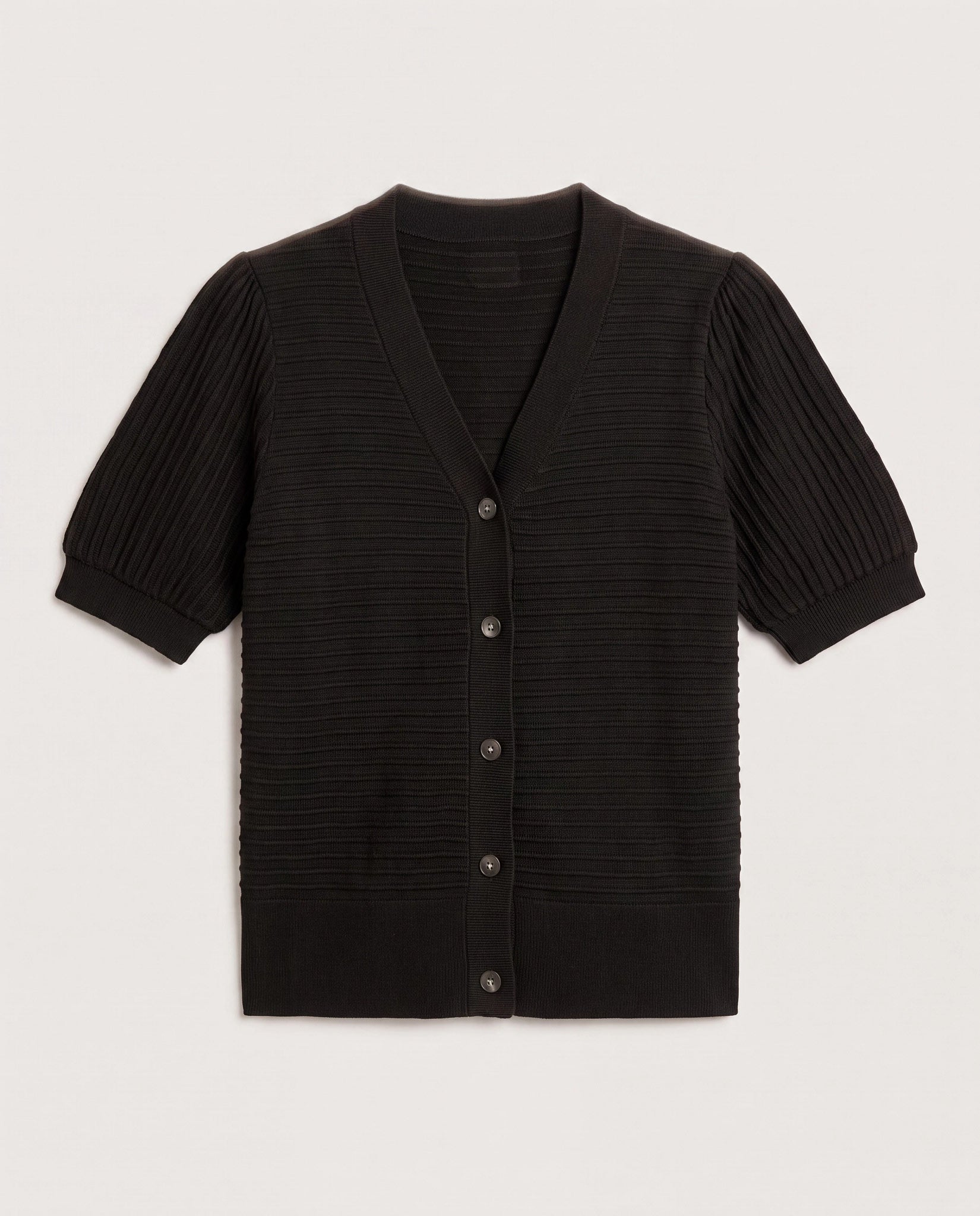 Black $|& SEAS Sunbelt Open Knit Sweater Top - Hanger Detail