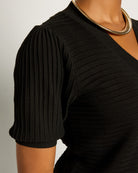 Black $|& SEAS Sunbelt Open Knit Sweater Top - SOF Full Front