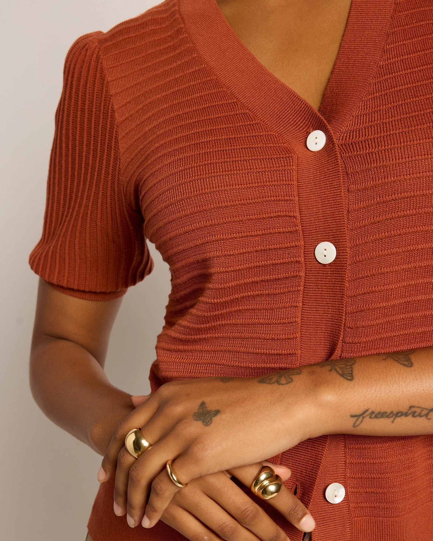 Cedar $|& SEAS Sunbelt Open Knit Sweater Top - VOF Front
