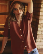Cedar $|& SEAS Sunbelt Open Knit Sweater Top - SOF Side