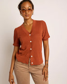 Cedar $|& SEAS Sunbelt Open Knit Sweater Top - SOF Front