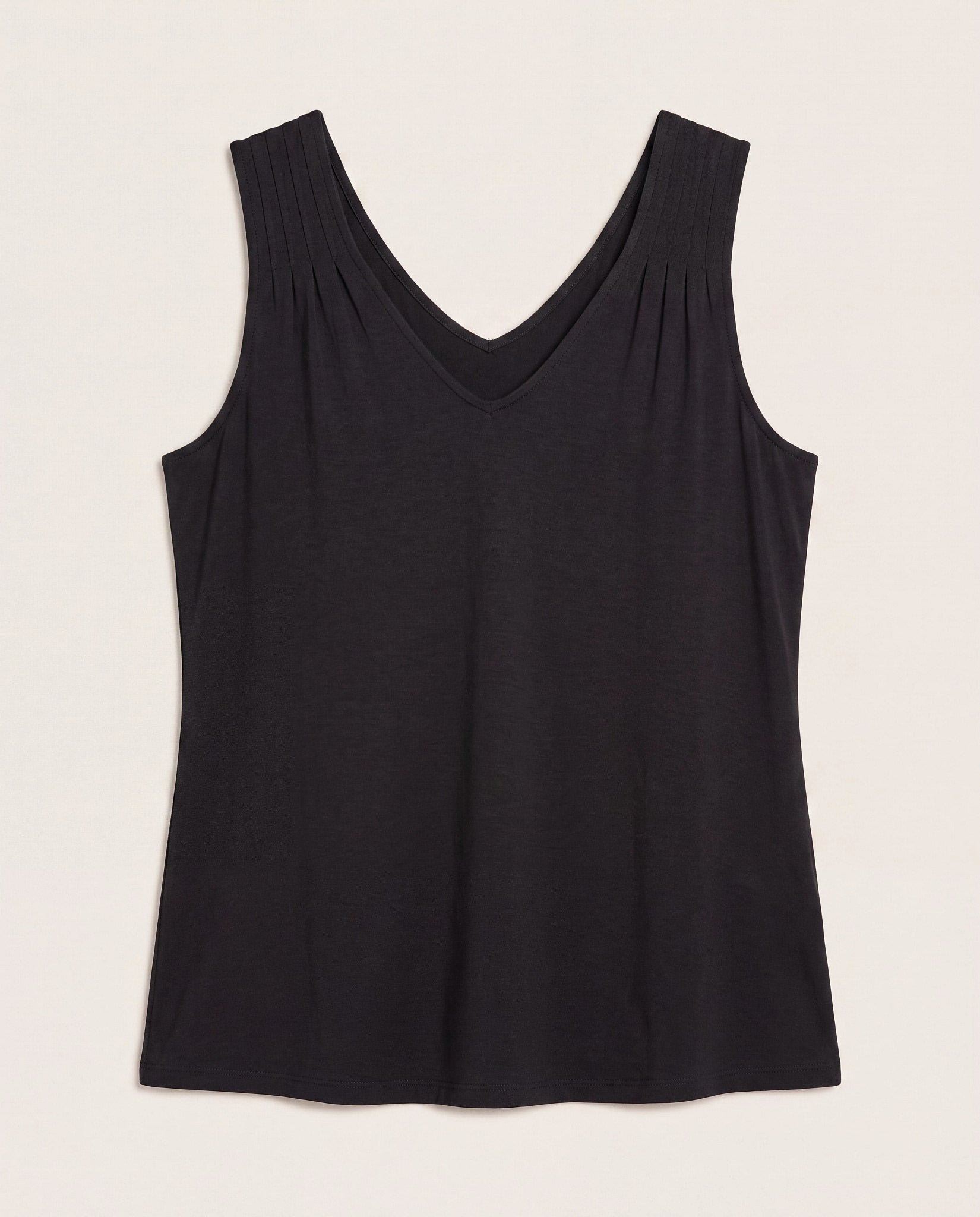 Black $|& SEAS Sammi Pleat Tank - Hanger Detail