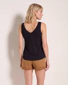 Black $|& SEAS Sammi Pleat Tank - VOF Side
