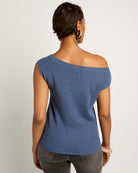 Denim Blue $|& SEAS Ava Off the Shoulder Tee - SOF Back