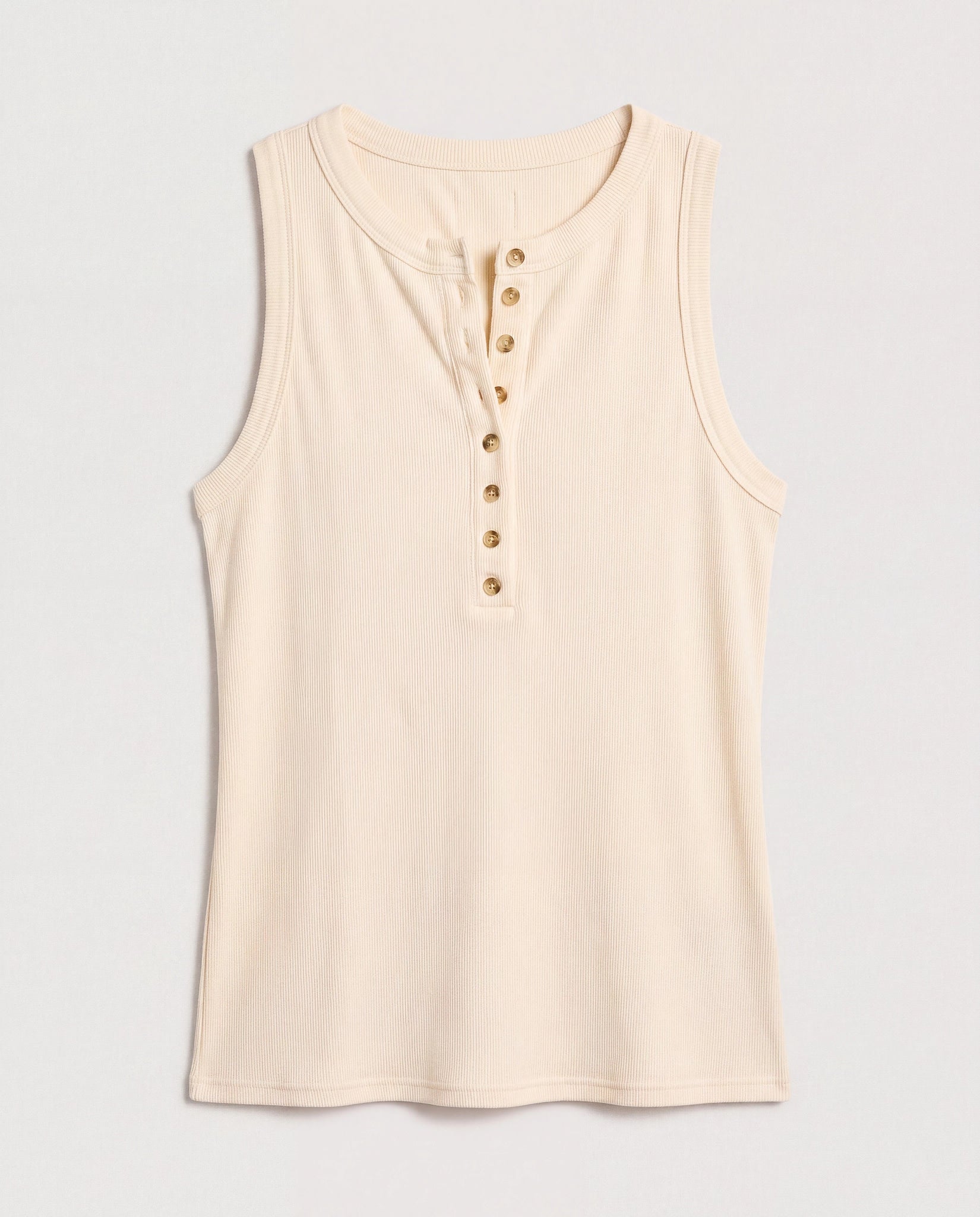 Cream $|& SEAS Laura Henley Ribbed Tank - Hanger Detail