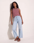 Wine/Ivory $|& SEAS Mia Striped Tank Top - UGC On Fig