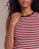 Wine/Ivory $|& SEAS Mia Striped Tank Top - SOF Full Front