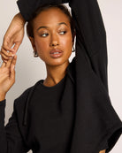 Black $|& Interval Tri-Blend Fleece Graceful Hoodie - SOF Full Front