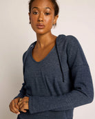 Ink Navy $|& Interval Tri-Blend Fleece Graceful Hoodie - SOF Full Front