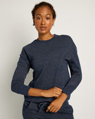 Ink Navy $|& Interval Tri-Blend Fleece Energize Pullover - SOF Full Front