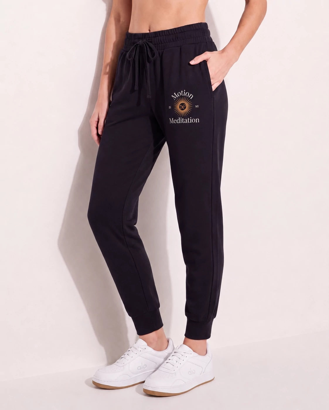 Black $|& Interval Replay Graphic Jogger - SOF Front
