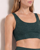 Hunter Green $|& Interval FlowHeather Sculpt Drive Bra - SOF Full Front