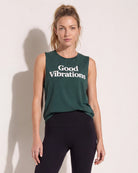 Hunter Green $|& Interval Aspire Graphic Tank - SOF Front