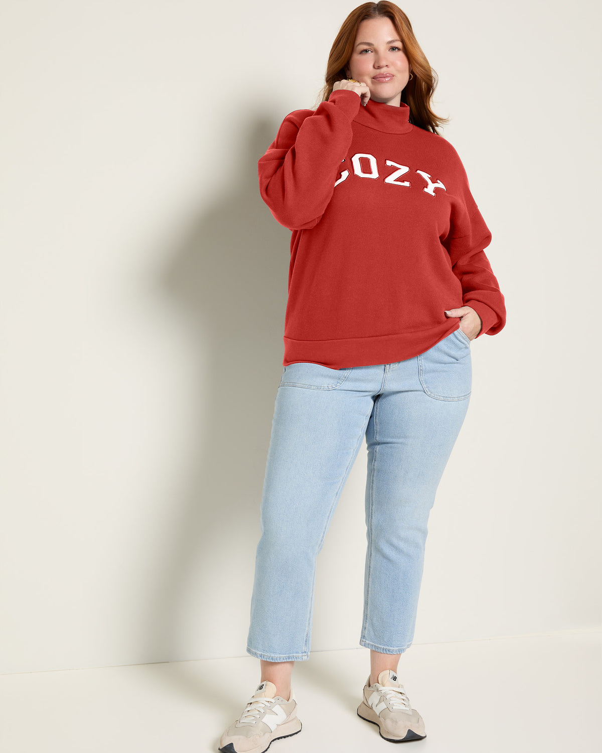 Ember $|& SEAS Becca Mock Neck Graphic Pullover - UGC On Fig
