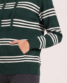 Hunter Green/Ivory Stripe $|& Interval Maritime Hooded Sweater - SOF Full Front