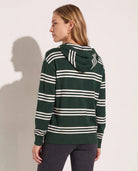 Hunter Green/Ivory Stripe $|& Interval Maritime Hooded Sweater - SOF Back
