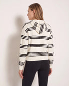 Ivory/Black Stripe $|& Interval Maritime Hooded Sweater - SOF Back