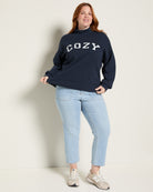 Mariner Midnight $|& SEAS Becca Mock Neck Graphic Pullover - UGC On Fig