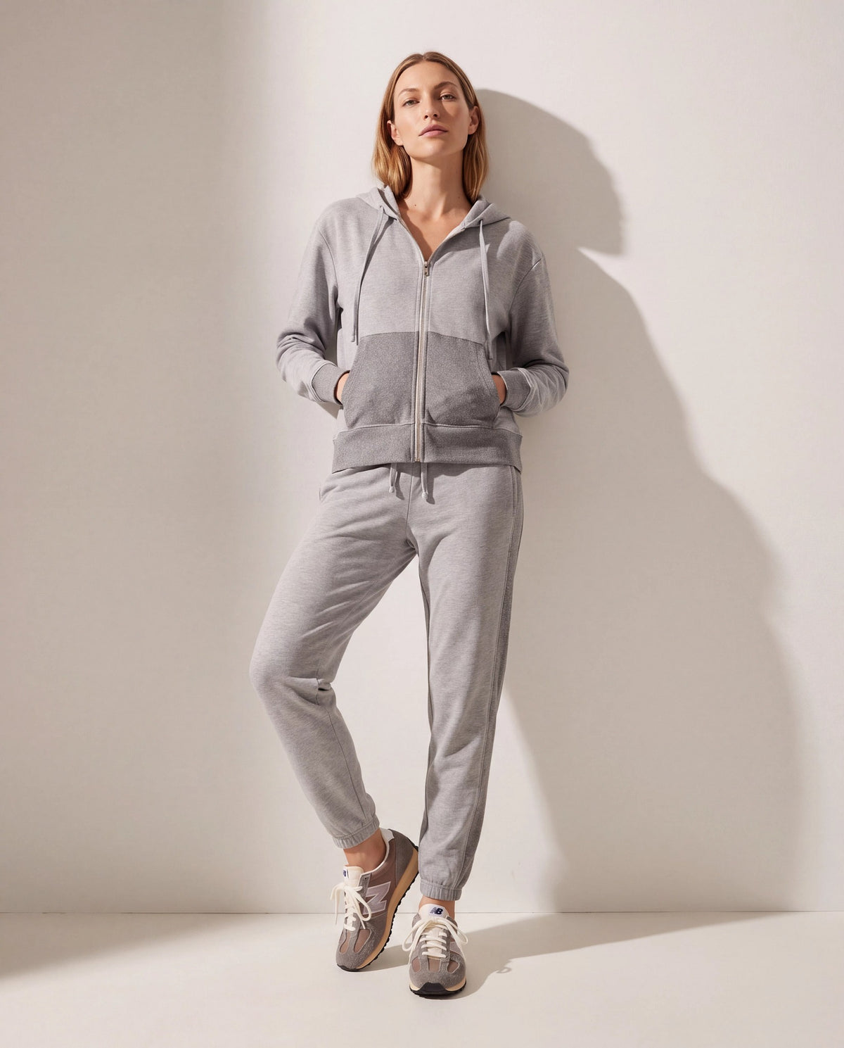 Heather Grey $|& Interval Modal Fleece Presto Zip Hoodie - SOF Full Front