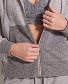 Heather Grey $|& Interval Modal Fleece Presto Zip Hoodie - SOF Detail