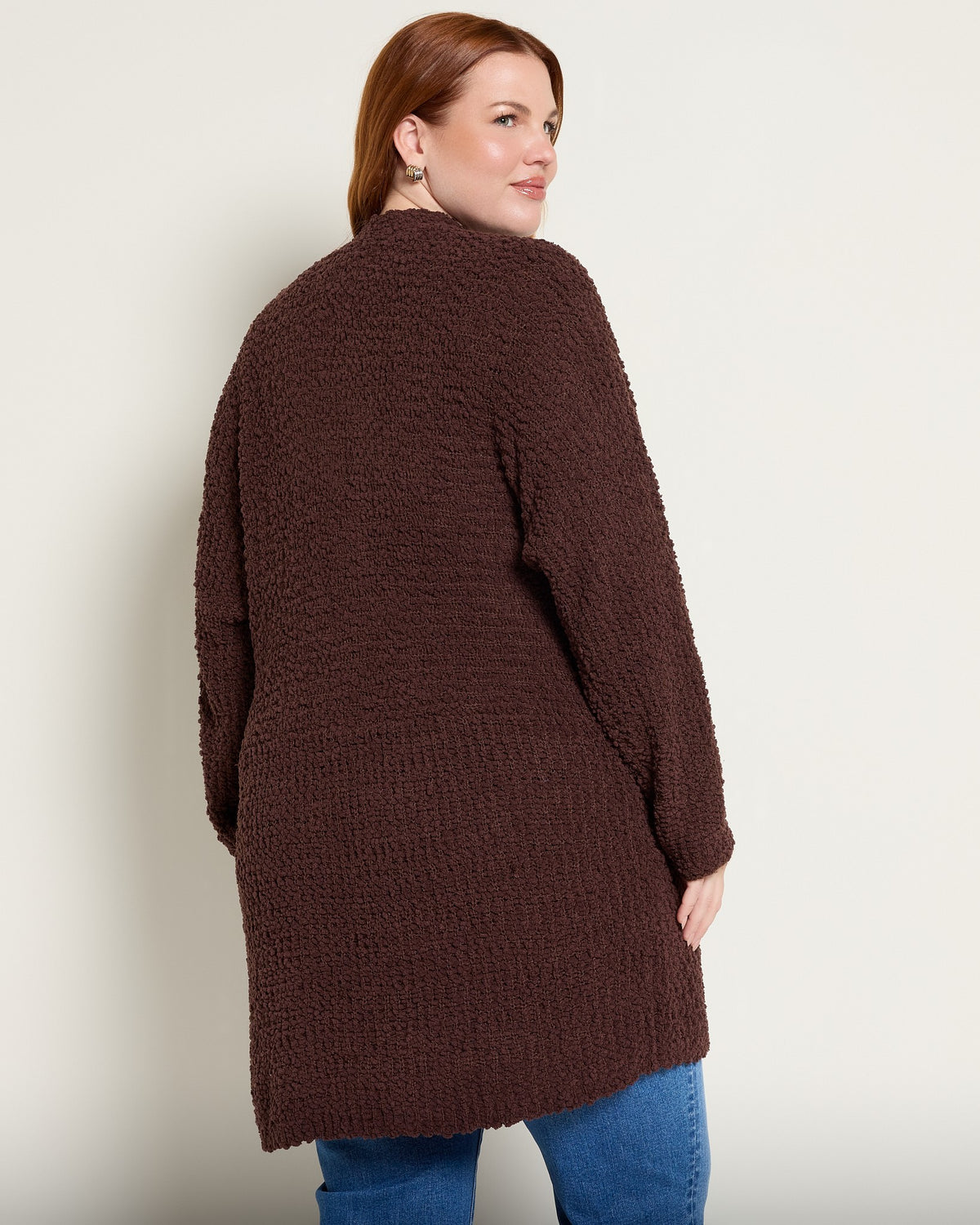 Coffee $|& Bobeau Two Pocket Popcorn Cardigan - SOF Back