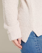 Cream $|& Bobeau Silky Plush Step Hem Teddy - SOF Full Front