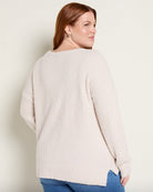 Cream $|& Bobeau Silky Plush Step Hem Teddy - SOF Back