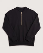 Black $|& Interval Interlock Incline Zip Pullover - Hanger Detail