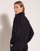 Black $|& Interval Interlock Incline Zip Pullover - SOF Back