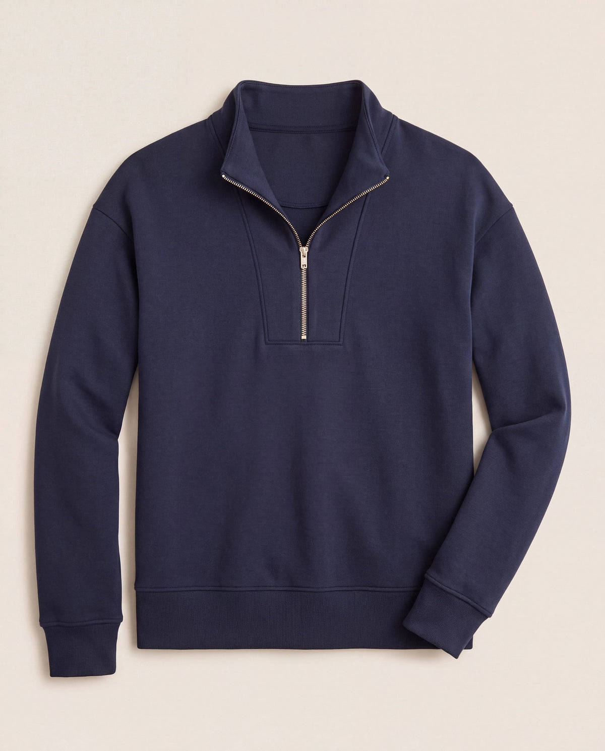 Navy $|& Interval Interlock Incline Zip Pullover - Hanger Detail