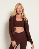 Walnut Leopard Heather $|& Interval FlowHeather Sculpt Relay Jacket - SOF Front