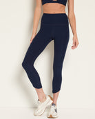 Ink Navy Heather $|& Interval FlowHeather Sculpt Prime Legging - SOF Front