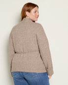 Heather Taupe $|& Bobeau Tie Front Cardigan - SOF Back
