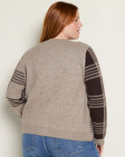 Taupe/Brown Combo $|& Bobeau Plaid Button Front Cardigan - SOF Back