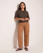 Black Stripe $|& SEAS Amelia Elbow Sleeve Striped Sweater Top - UGC On Fig
