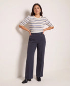 Cream Stripe $|& SEAS Amelia Elbow Sleeve Striped Sweater Top - UGC On Fig