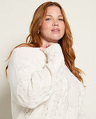 Cream $|& SEAS Delilah Off The Shoulder Cable Knit Sweater - SOF Full Front