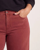 Bordeaux $|& SEAS Layla Wide Leg Jean - SOF Full Front