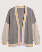 Heather Grey $|& SEAS Solstice Sun Colorblocked Cardigan - Hanger Detail