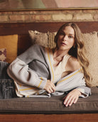 Heather Grey $|& SEAS Solstice Sun Colorblocked Cardigan - SOF Side
