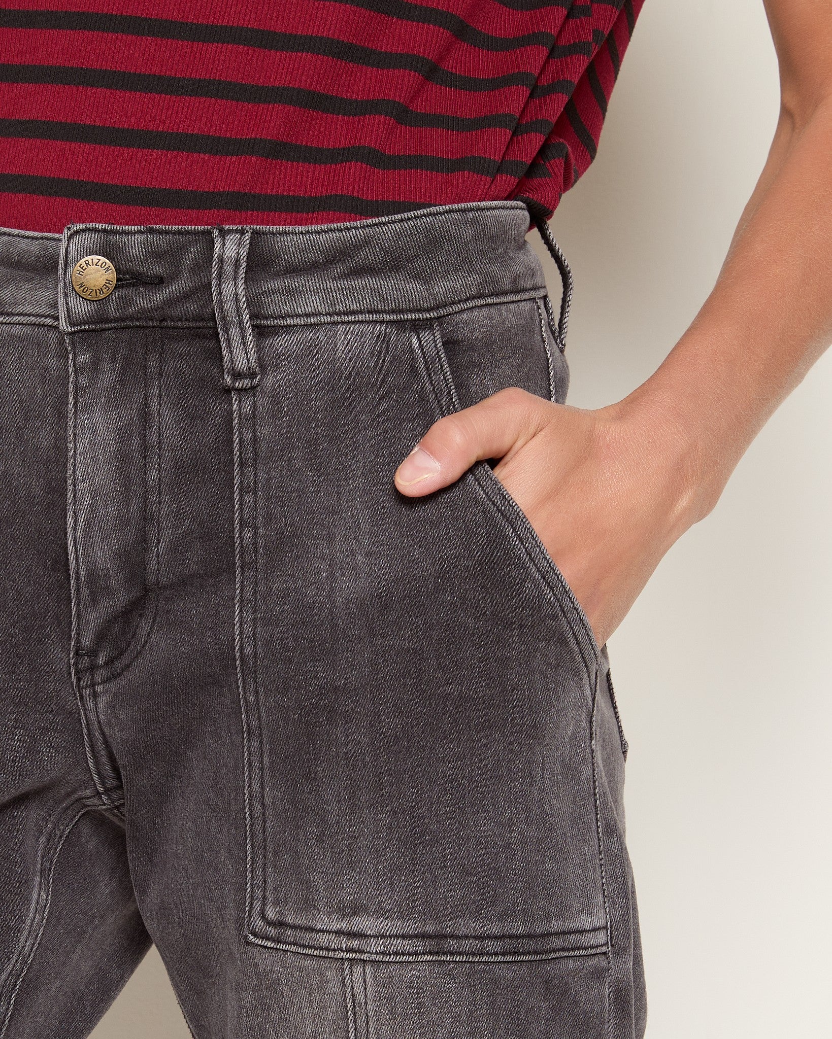 Dark Shore $|& Herizon Beaudry Patch Pocket Ankle Jean - SOF Full Front