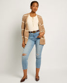 Fawn/Cream $|& SEAS Shore Pocket Cardigan - UGC On Fig