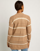Fawn/Cream $|& SEAS Shore Pocket Cardigan - SOF Back