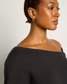 Washed Black $|& SEAS Lily Asymmetrical Pullover - VOF Front