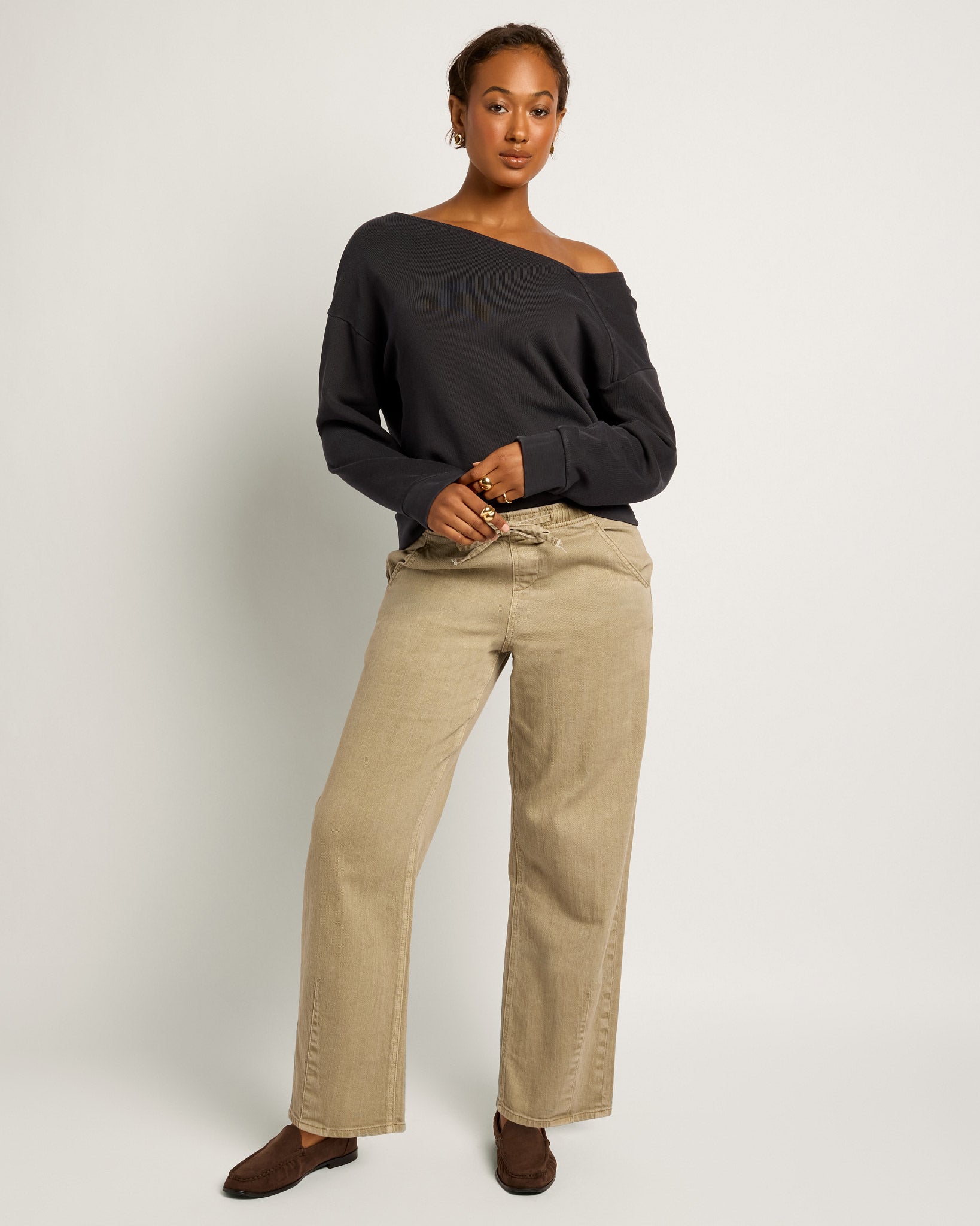 Washed Black $|& SEAS Lily Asymmetrical Pullover - UGC On Fig