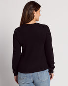 Washed Black $|& Herizon Saturday Shirred Sleeve Thermal Top - SOF Back