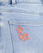 Lakeside $|& SEAS Stacy Mid Rise Embroidered Flare Jean - SOF Full Front